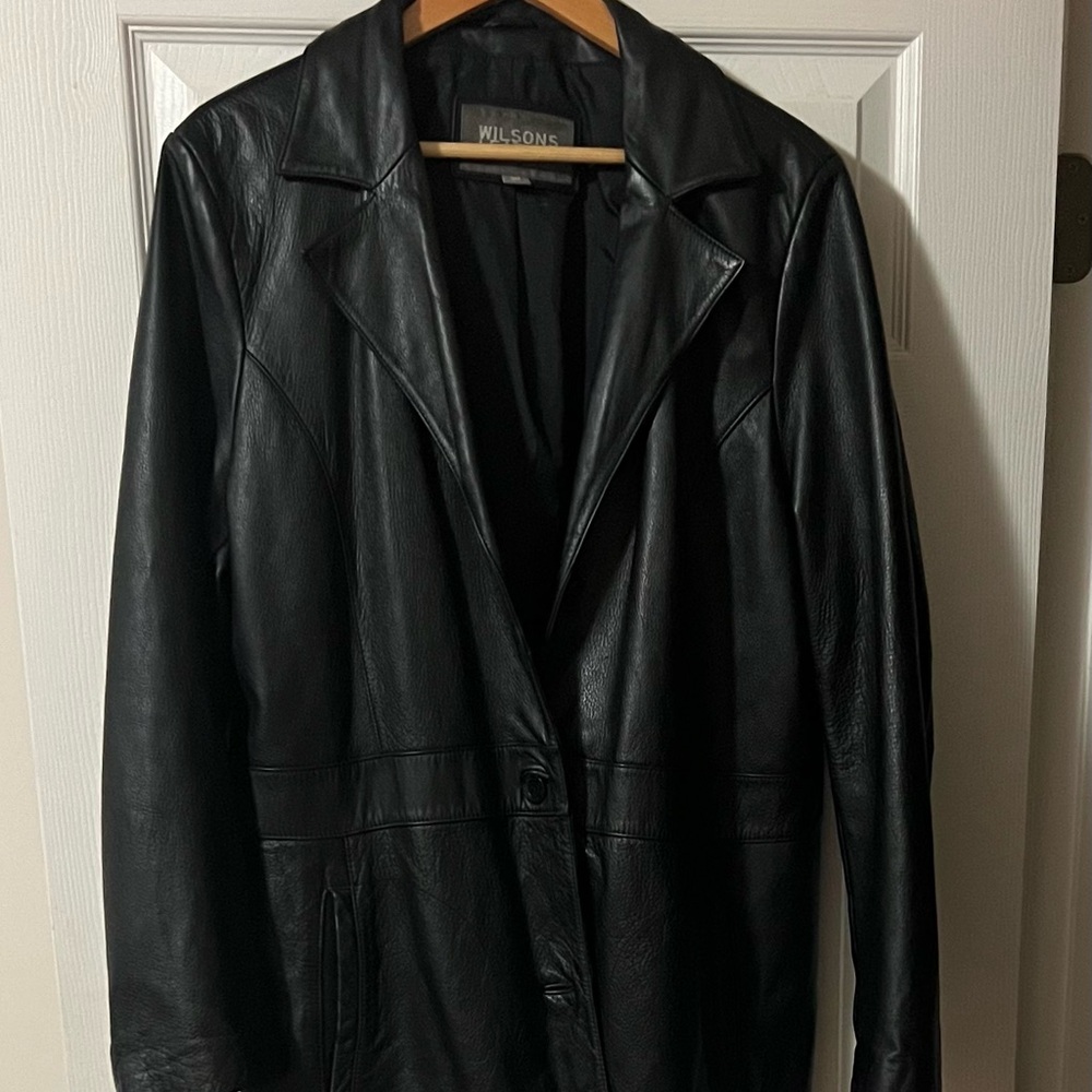 Wilson’s Black Leather Coat
